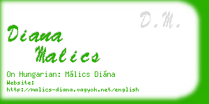 diana malics business card
